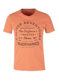 s.Oliver RED LABEL, Herren T-Shirt, Orange / Schwarz