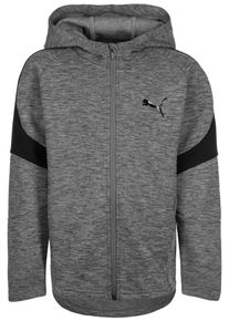 Puma, Mädchen Trainingskapuzenjacke 'Evostripe', Grau / Schwarz