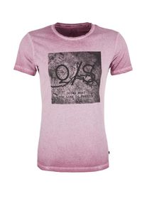 Q/S Designed By, Herren Signature Shirt in Sunfaded-Optik, Lilameliert