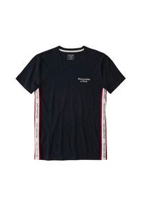 Abercrombie & Fitch Abercrombie & Fitch, Herren Shirt 'SS LOGO TAPE TEE', Navy