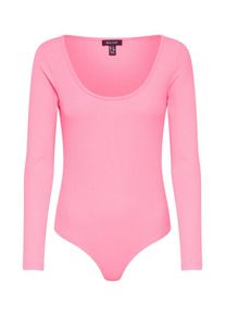 New Look, Damen Shirt 'FLURO LS RIB BODY', Neonpink