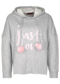 miss goodlife, Damen Pullover 'JUST LOVE', Graumeliert / Rosa