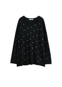Violeta by Mango, Damen Pullover 'Buterfly', Schwarz / Weiß