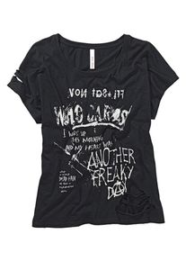 sheego Casual, Damen Casual T-Shirt, Black Denim / Weiß
