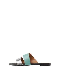 Pieces, Damen Doppelrie Leder Sandalen, Grau