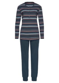 Schiesser, Damen Pyjama, Rauchblau / Mischfarben