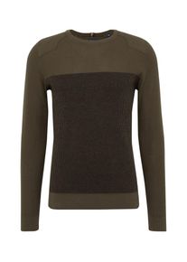 Tom Tailor, Herren Sweatshirt 'structure mix highlight', Khaki / Apfel