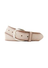 Tom Tailor, Damen Lederg&uuml;rtel, Beige / Silber