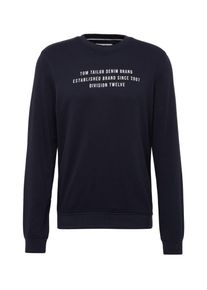 Tom Tailor Denim, Herren Sweatshirt, Nachtblau / Weiß