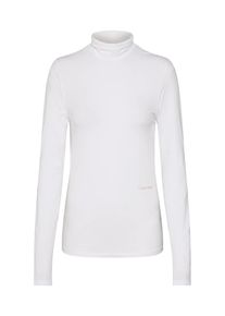 Calvin Klein, Damen Pullover 'PIMA COTTON ROLL-NK TOP LS', Wei&szlig;
