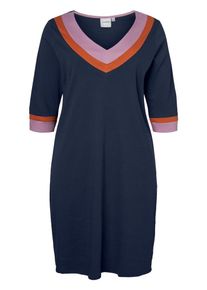 JUNAROSE, Damen Kleid, Navy / Helllila / Dunkelorange