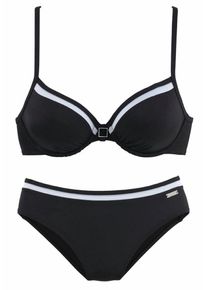 Lascana, Damen Bügel-Bikini, Schwarz / Weiß