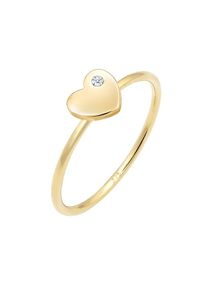 Elli Premium, Damen Ring 'Herz', Gold / Weiß