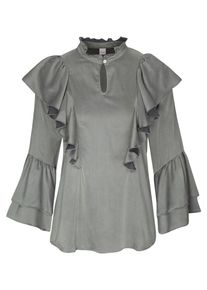Seidensticker, Damen Stehkragenbluse ' Schwarze Rose ', Grau