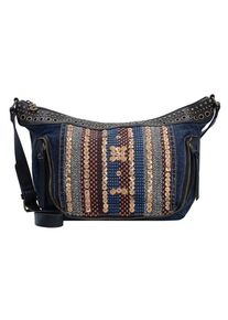 Desigual, Damen Bols Somalia Silverly Umhängetasche 28 cm, Blau / Blutrot / Schwarz