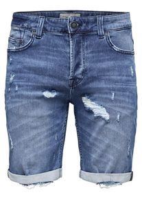 Only & Sons Only & Sons, Herren Bull blue damage Jeansshorts, Blau