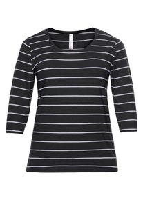 sheego Casual, Damen Shirt, Schwarz / Weiß