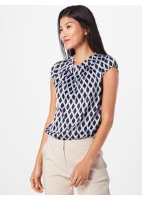 comma, Damen Bluse, Nachtblau / Weiß