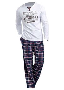 H.I.S. H.I.S, Herren Pyjama, Marine / Weiß