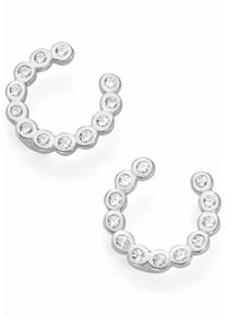 Firetti, Damen Paar Ohrstecker 'Hufeisen', Silber / Weiß
