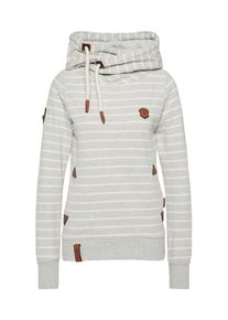 Naketano, Damen Hoodie 'Fleißiges Bumserlein', Braun / Hellgrau / Weiß