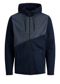 Jack & Jones JACK & JONES, Herren Sweatjacke 'JCOCARLO SWEAT ZIP HOOD NOOS', Rauchblau / Nachtblau