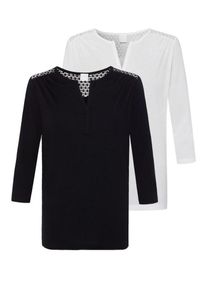 Lascana, Damen Shirts, Schwarz / Weiß