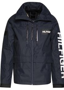 Tommy Hilfiger, Herren Outdoorjacke 'Tech Hooded Jacket', Kobaltblau / Weiß