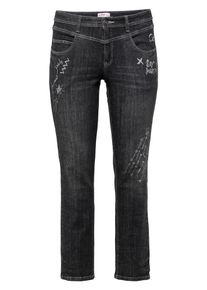 sheego Denim, Damen Jeans, Black Denim / Wei&szlig;