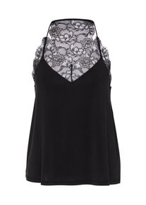 Samsøe & Samsøe Samsoe & Samsoe, Damen Spitzentop aus Cupro, Schwarz