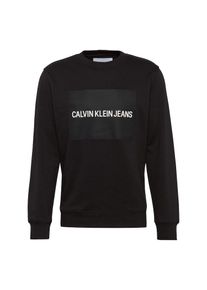Calvin Klein Jeans, Herren Sweatshirt 'INSTITUTIONAL RUBBER BOX CN', Schwarz / Weiß