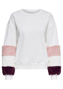 Only, Damen Pullover 'SAGA', Beere / Rosa / Weiß
