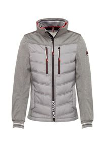 Tom Tailor, Herren Hybridjacke, Hellgrau / Graumeliert / Hellrot / Weiß
