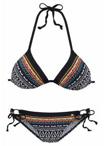 JETTE, Damen Triangel-Bikini, Mischfarben / Schwarz