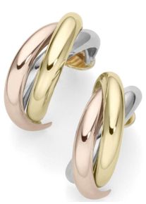 Firetti, Damen Paar Creolen, Gold / Rosegold / Silber