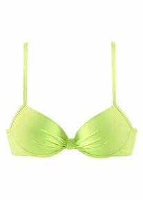 s.Oliver RED LABEL Beachwear, Damen Wattiertes Bügel-Top 'Spain', Limette