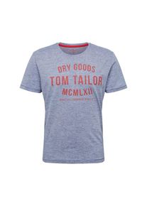 Tom Tailor, Herren T-Shirt, Blaumeliert / Rot