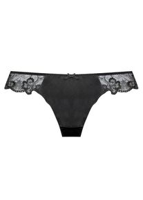 Lascana, Damen String mit blickdichtem Microtouchmaterial, Schwarz