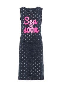 name it, M&auml;dchen Maxikleid, Nachtblau / Neonpink / Wei&szlig;
