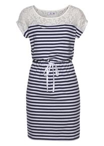 AJC, Damen Kleid, Marine / Weiß