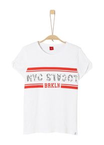 s.Oliver Junior, Mädchen Shirt, Neonrot / Silber / Weiß