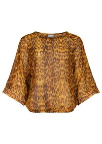 IN FRONT, Damen Bluse 'Shelly', Braun / Goldgelb