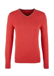 s.Oliver RED LABEL, Herren Pullover mit V-Ausschnitt, Rot