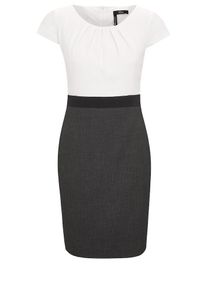 s.Oliver BLACK LABEL, Damen Kleid, Schwarzmeliert / Weiß