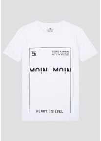 H.I.S. HIS JEANS, Herren T-Shirt, Schwarz / Weiß