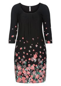 sheego Style, Damen Jerseykleid, Rauchgrau / Petrol / Rosé / Schwarz / Weiß