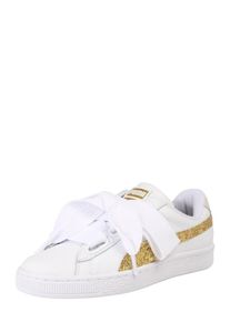 Puma, Damen Sneaker 'Basket Heart Glitter', Gold / Wei&szlig;