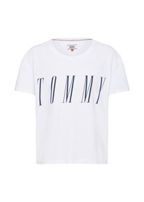 Tommy Jeans, Damen Shirt 'TJW LAYER GRAPHIC TEE', Navy / Weiß