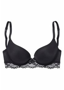 Lascana, Damen T-Shirt-BH mit Schale, Schwarz