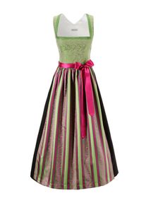 HANNAH, Damen Dirndl mit besticktem Oberteil, Hellgr&uuml;n / Pink / Schwarz